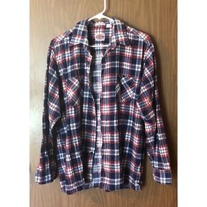 Red and Blue Dickies Flannel Shirt